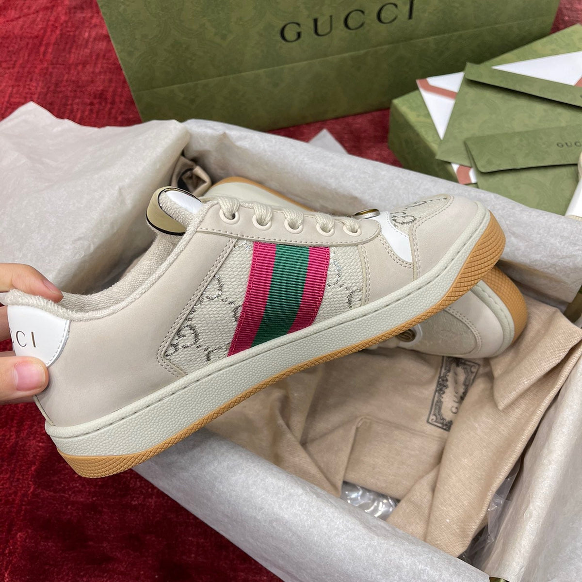 GG SCREENER LEATHER SNEAKERS