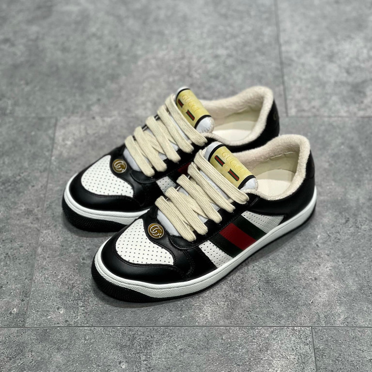 GG SCREENER LEATHER SNEAKERS