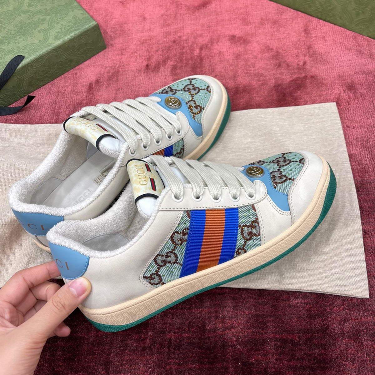 GG SCREENER LEATHER SNEAKERS