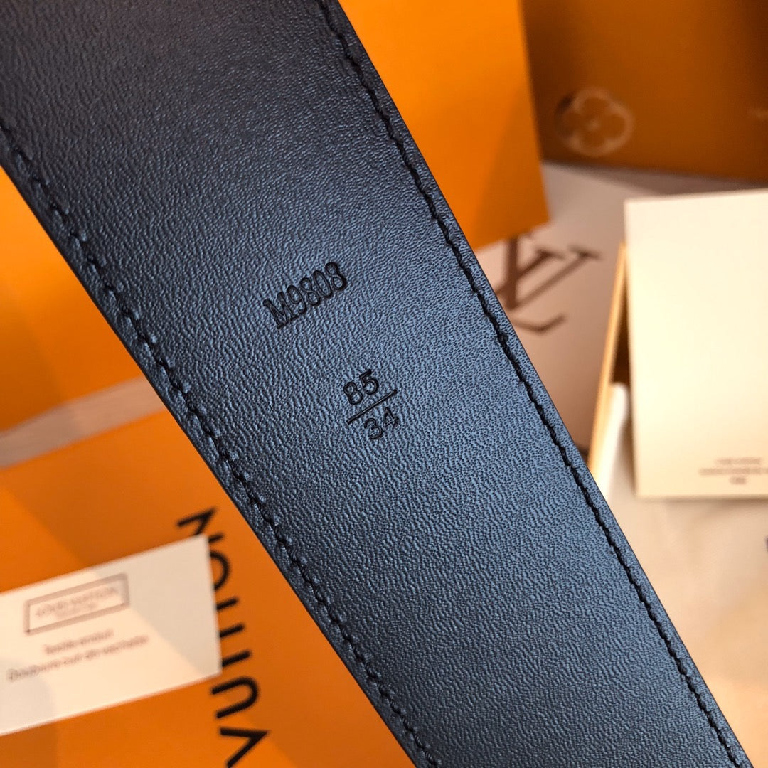 LOU INITIALS 40MM MATTE BLACK BELT