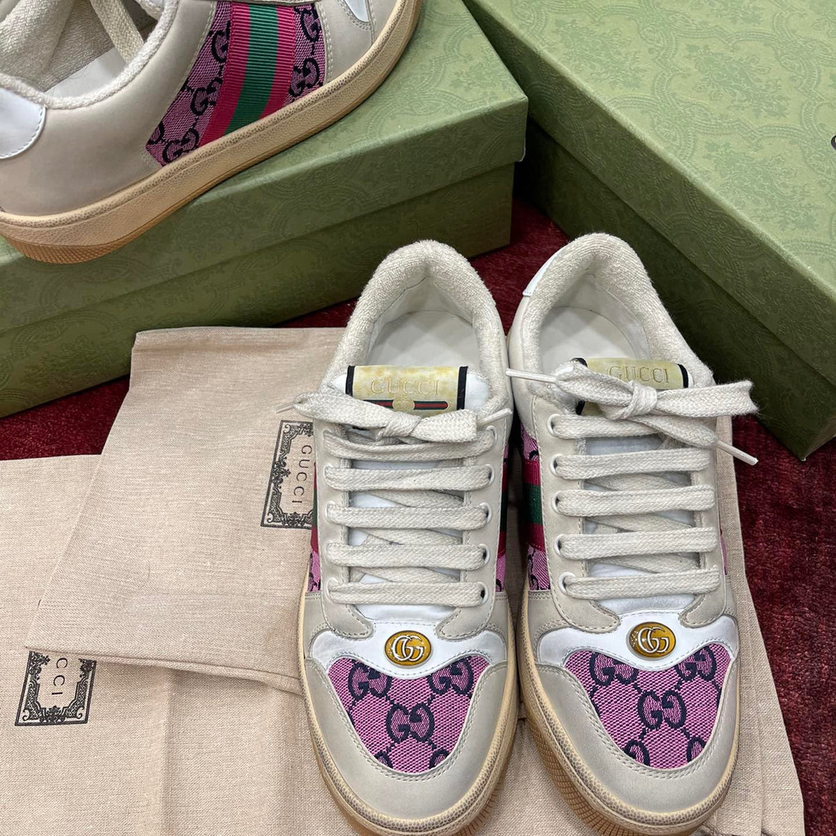 GG SCREENER LEATHER SNEAKERS
