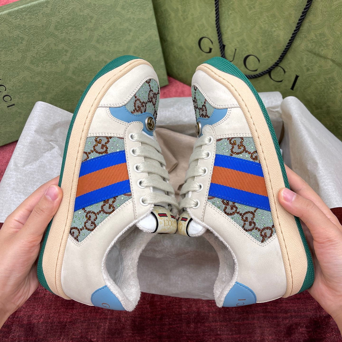 GG SCREENER LEATHER SNEAKERS