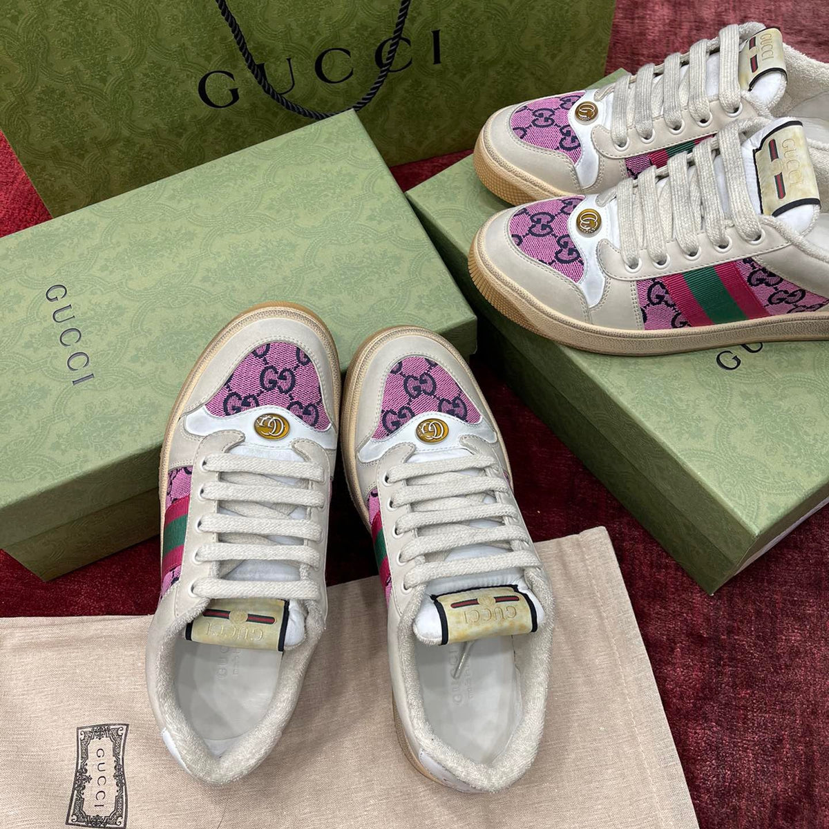 GG SCREENER LEATHER SNEAKERS
