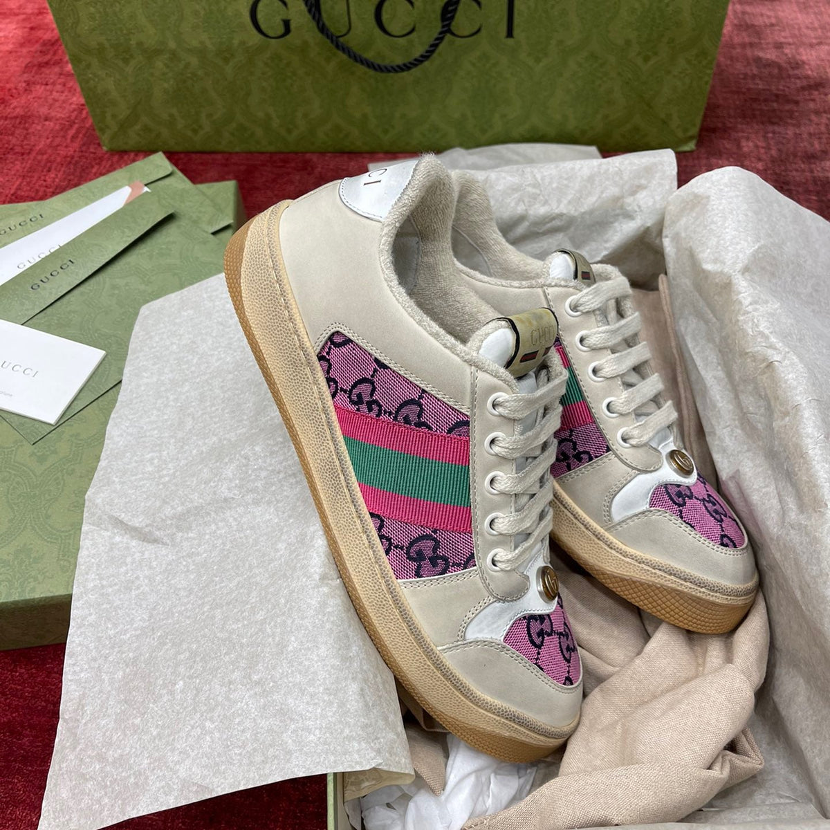 GG SCREENER LEATHER SNEAKERS