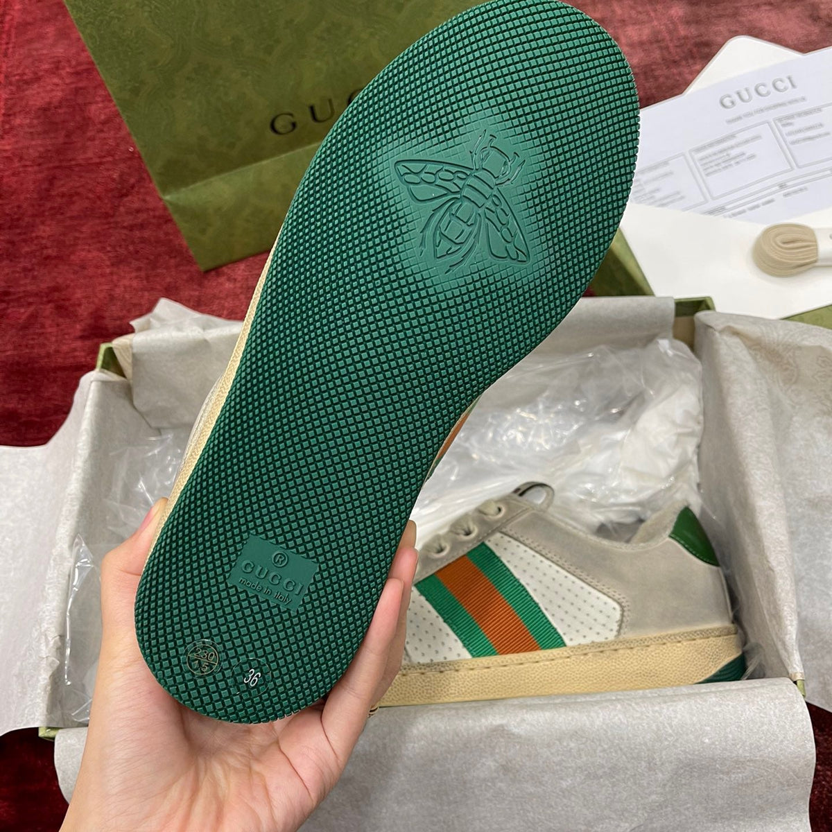 GG SCREENER LEATHER SNEAKERS