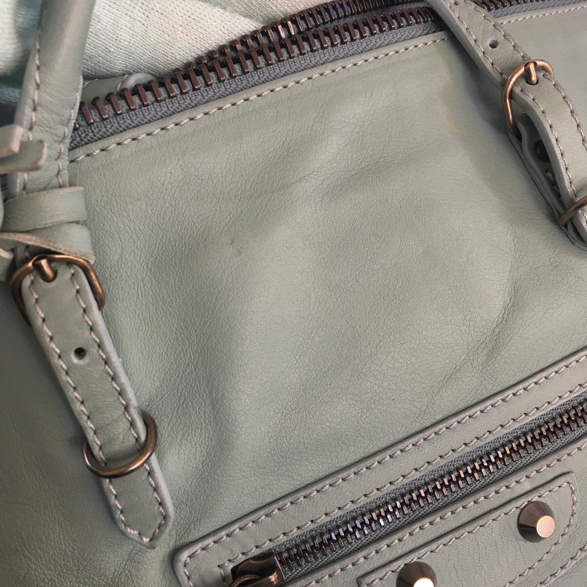 balenciaga Papier Shoulder Bag in Blue Leather