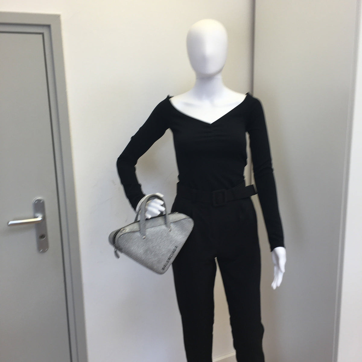 balenciaga Triangle Handbag in Metallic Leather