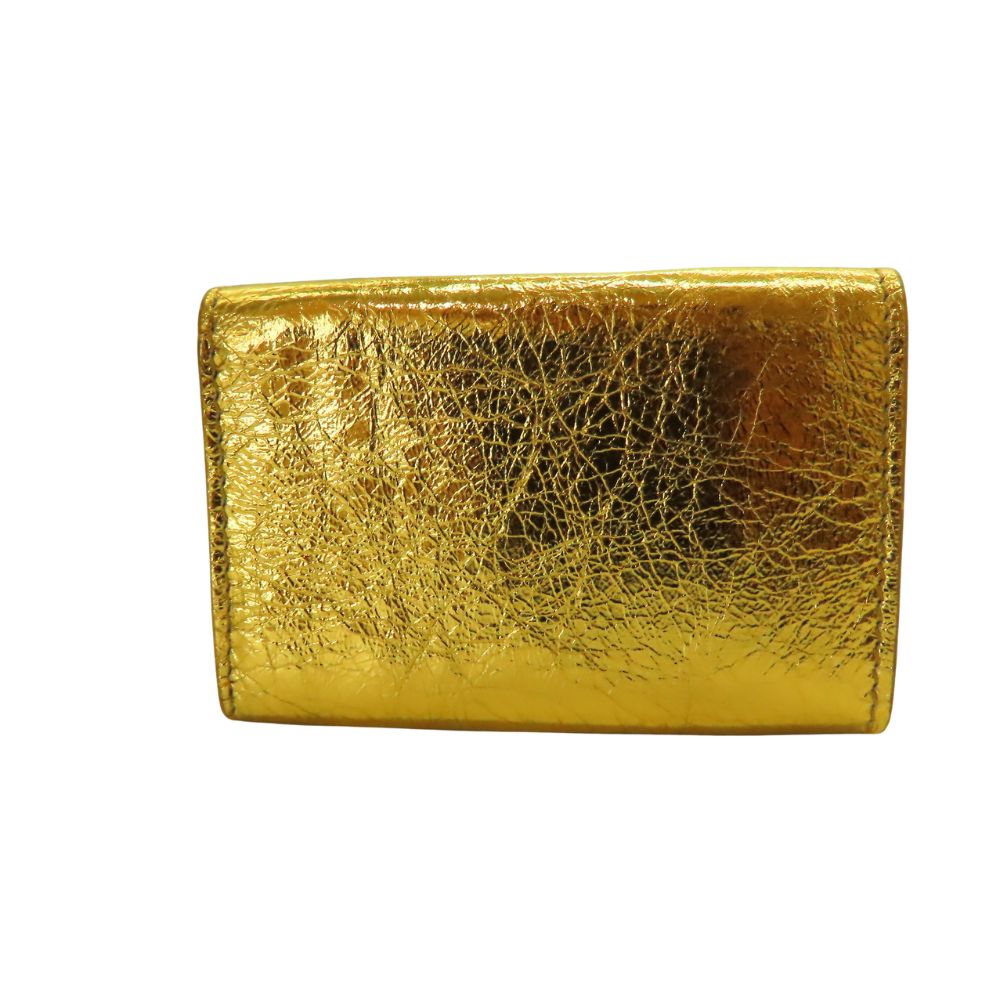 balenciaga Lambskin Mini Wallet Gold