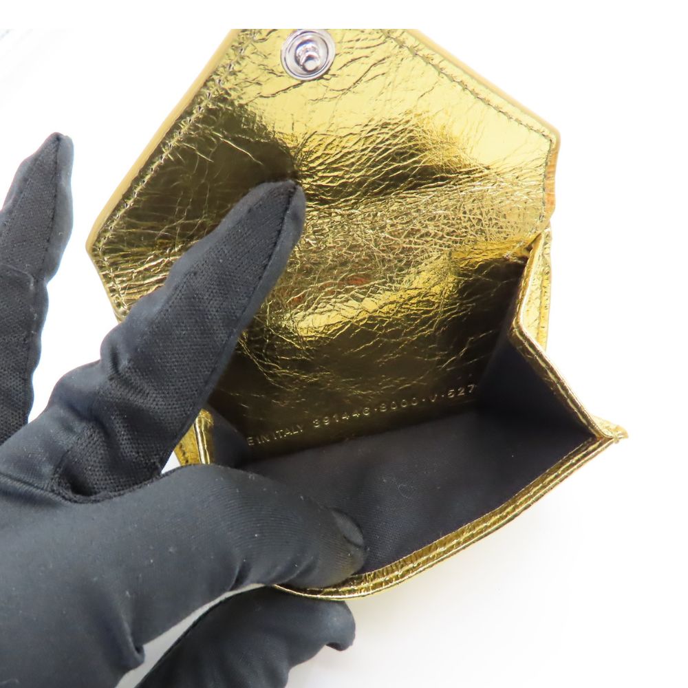 balenciaga Lambskin Mini Wallet Gold