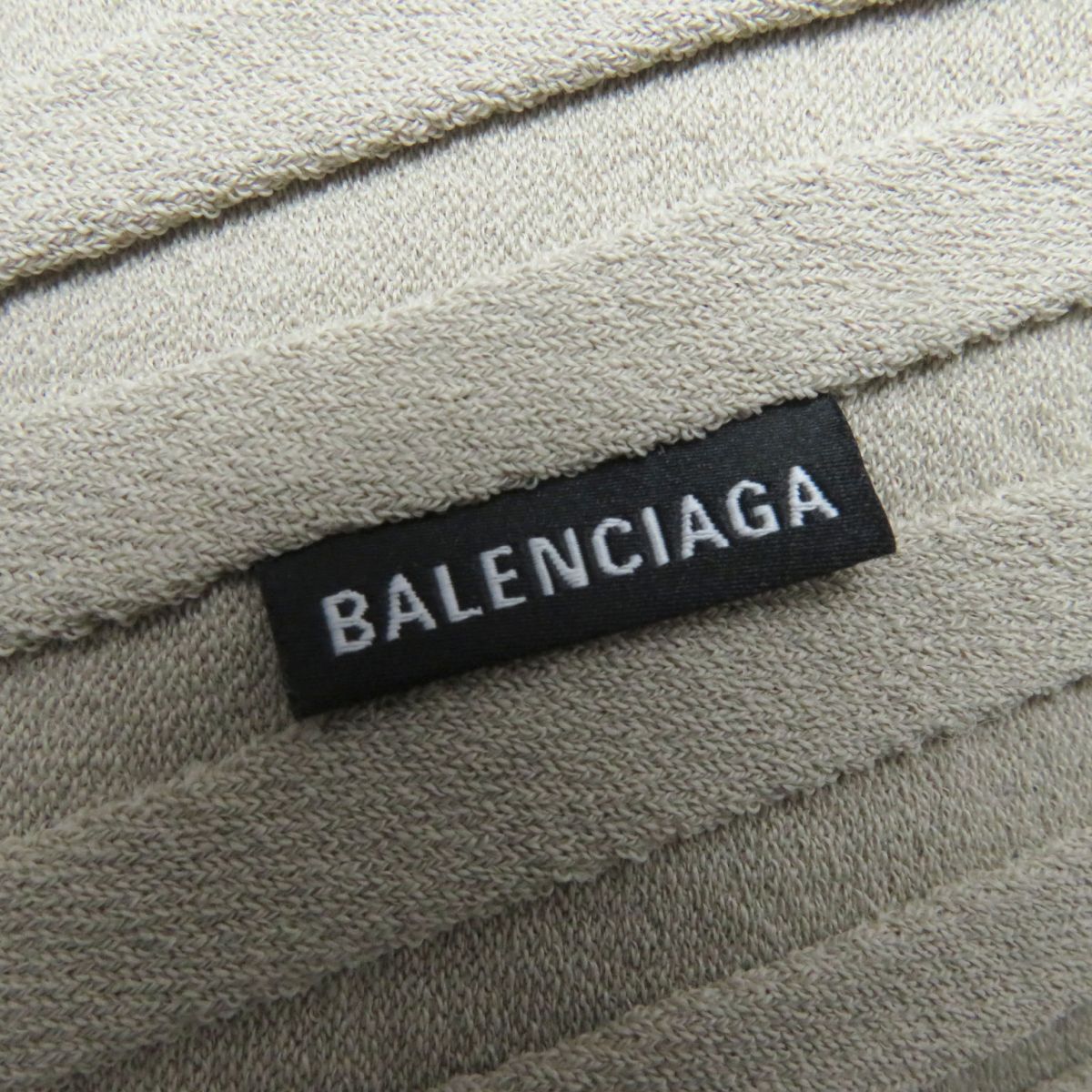 balenciaga Twisted Rib Turtleneck Top, Beige, Size S