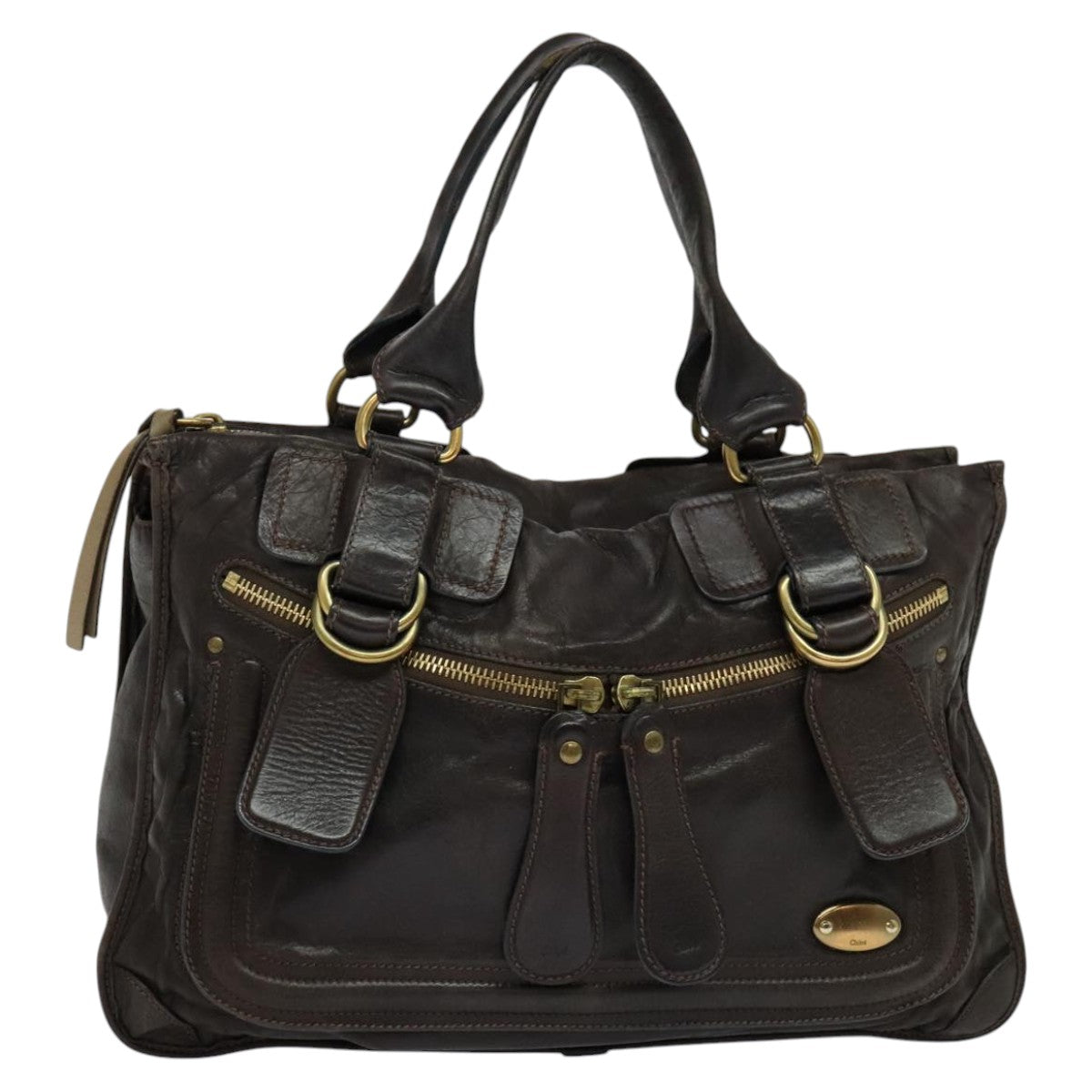 Chloe Bay Hand Bag Leather Brown ki5335
