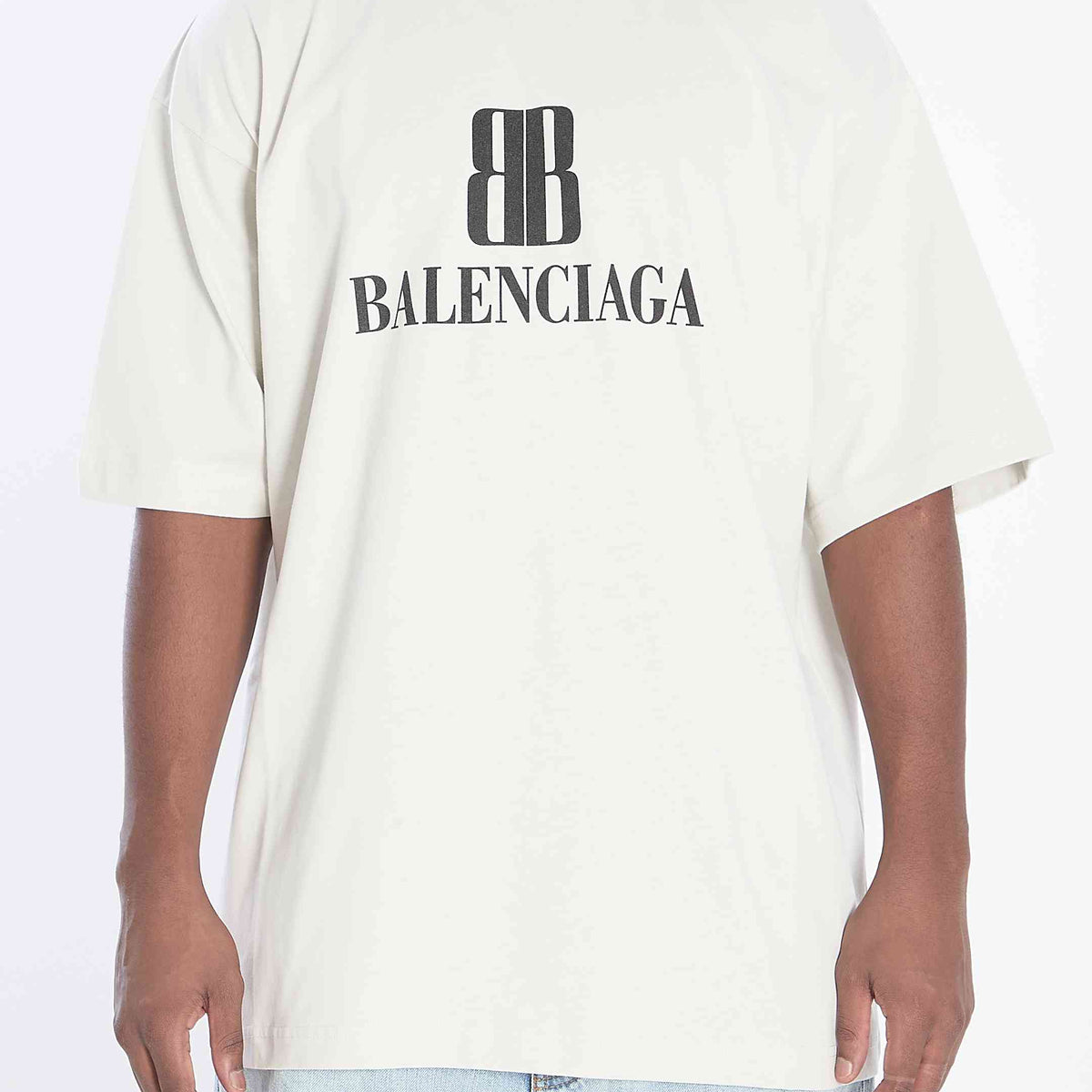 Balenciaga Men Bb T-Shirt In Cotton