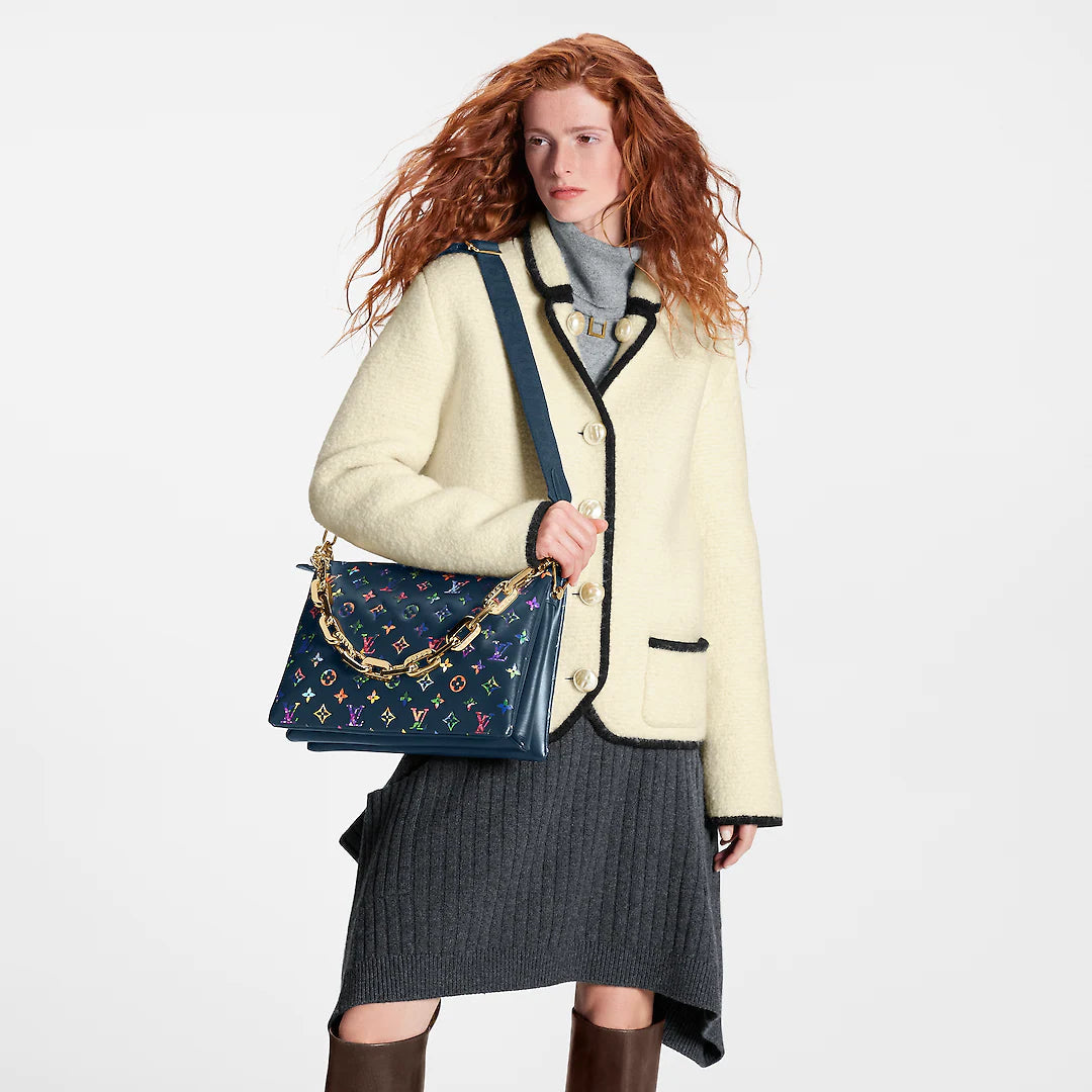 Coussin MM Bag Luxury -Navy- Leather Bag For Women