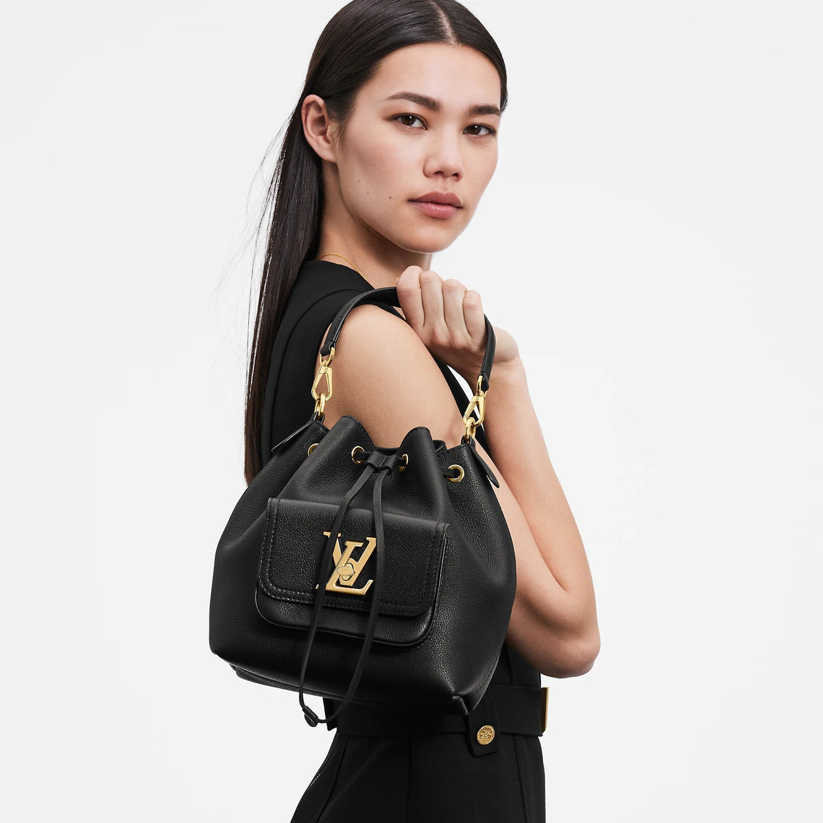 Louis Vuitton Lockme Bucket Bag Black