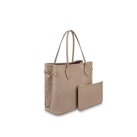 Neverfull MM Monogram Empreinte Leather In Grey