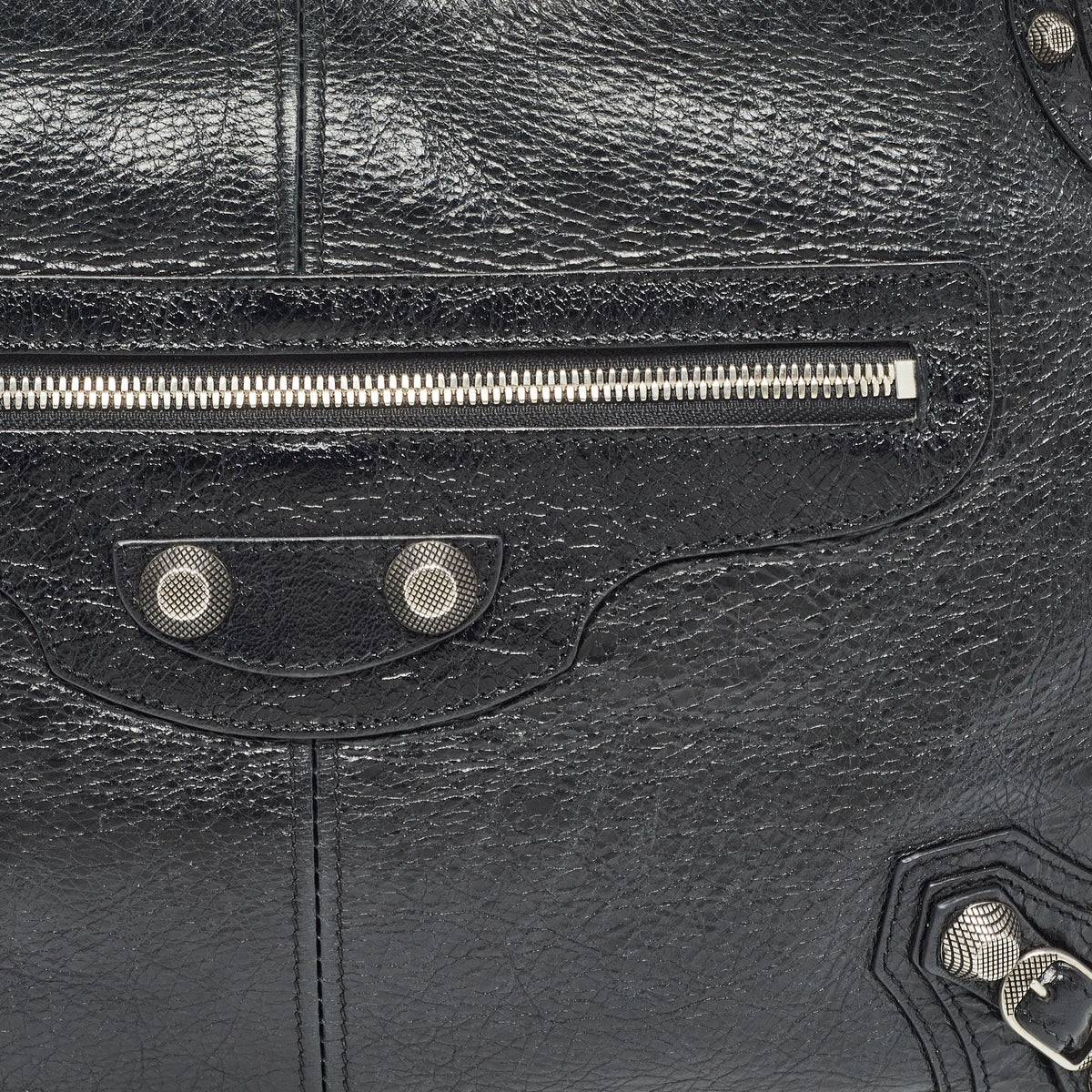 balenciaga Black Leather Le Cagole Wristlet Pouch