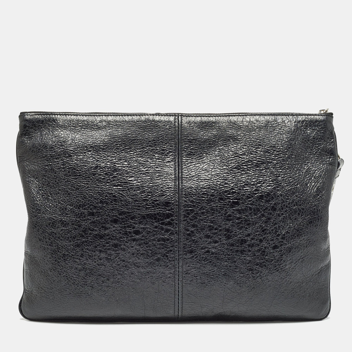 balenciaga Black Leather Le Cagole Wristlet Pouch