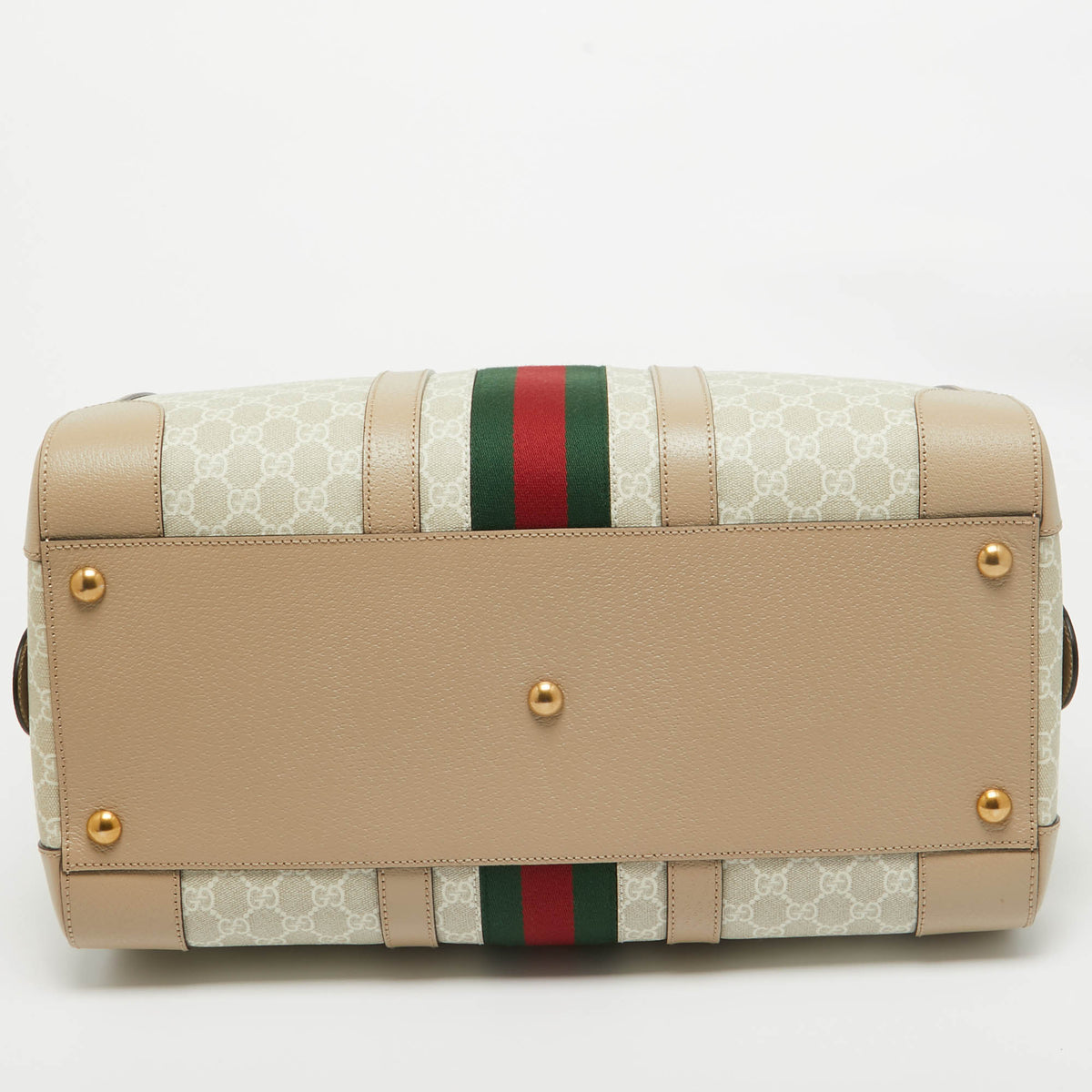 GUCCI Beige GG Supreme Canvas Medium Savoy Duffle Bag