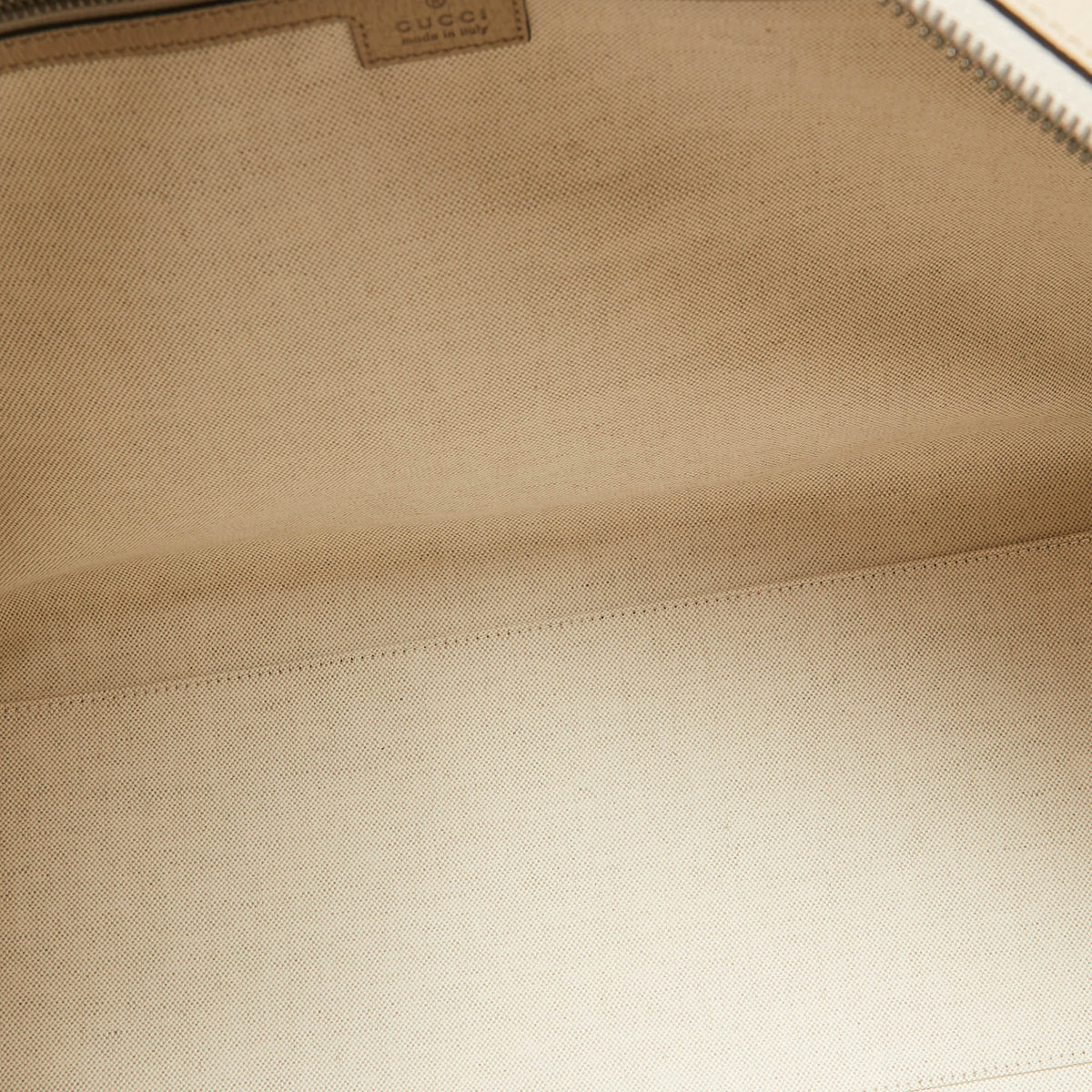 GUCCI Beige GG Supreme Canvas Medium Savoy Duffle Bag