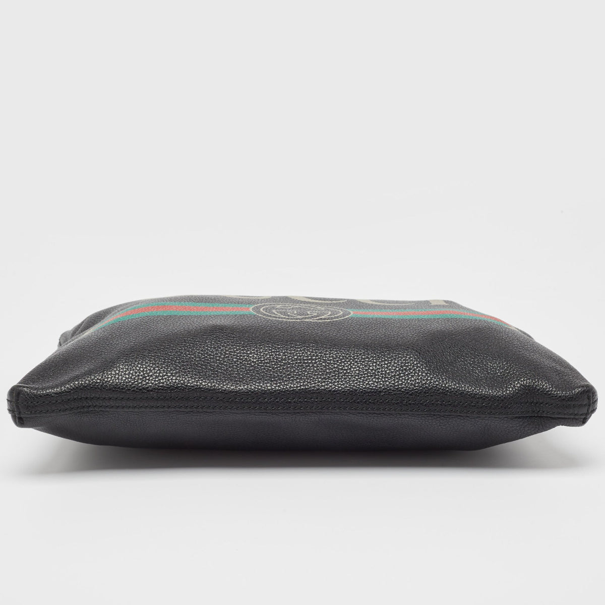 GUCCI Black Logo Web Zip Pouch