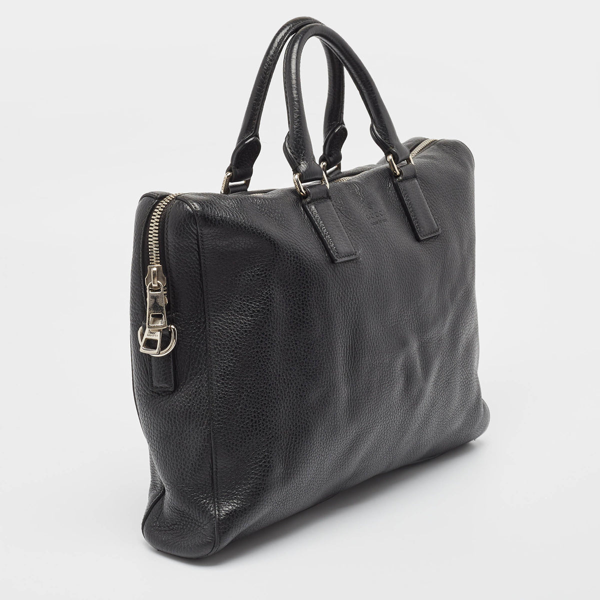 GUCCI Black Leather Briefcase Bag