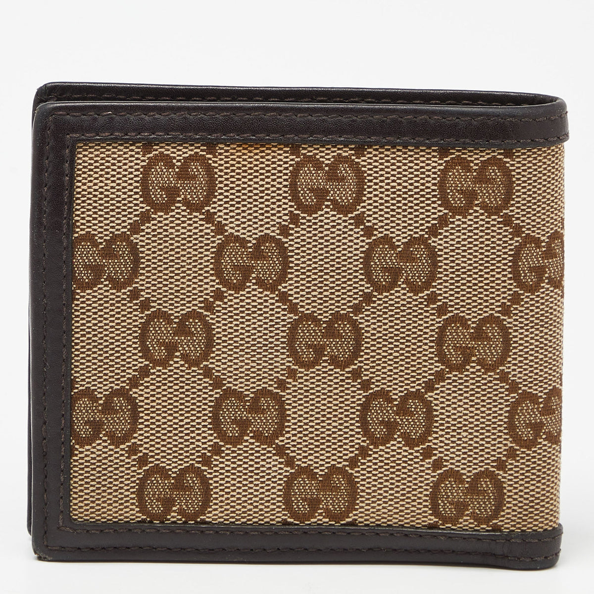 GUCCI Beige/Brown GG Canvas and Leather Bifold Wallet