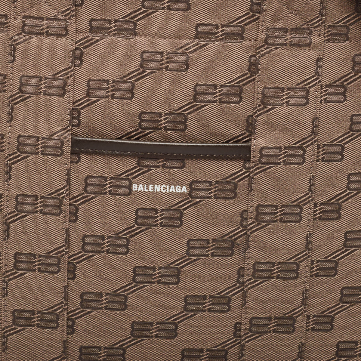balenciaga Beige/Brown BB Monogram Canvas and Leather Medium Hardware Tote