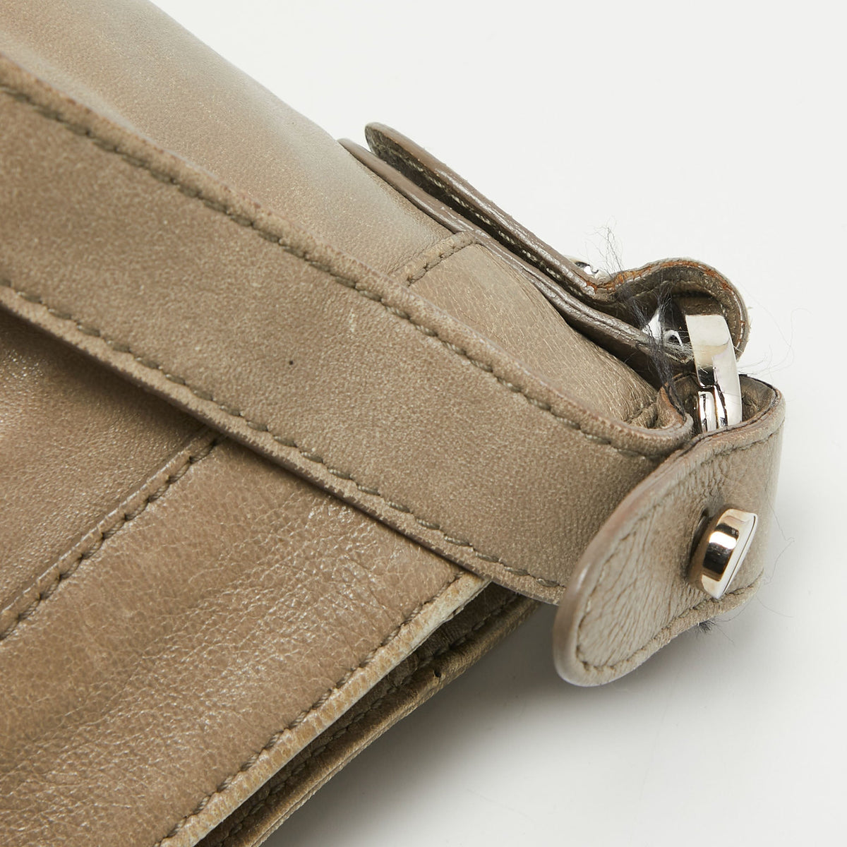 balenciaga Beige Leather Studded Sac Clous Motorcycle Bag
