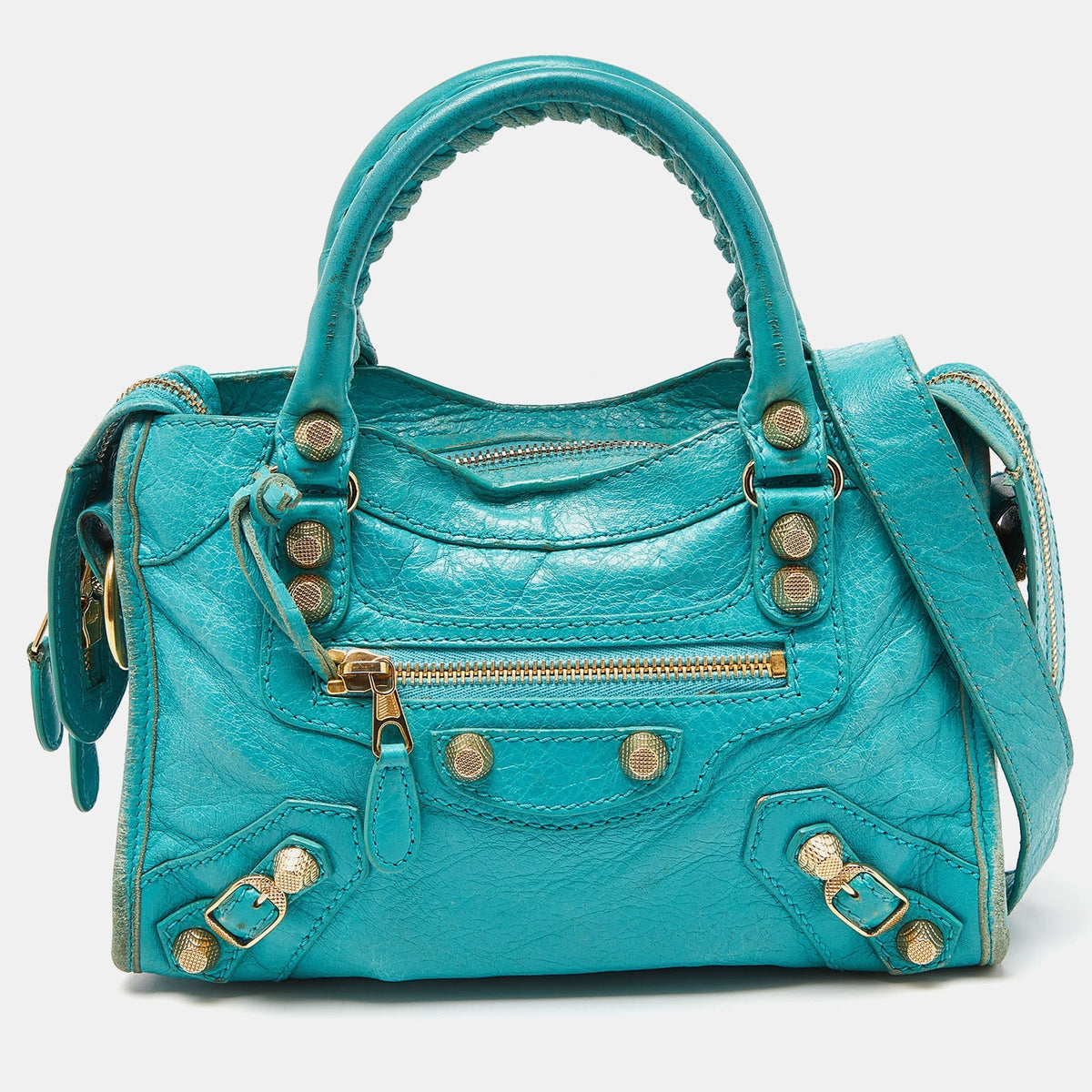 balenciaga Bleu Tropical Leather Mini Classic City Bag