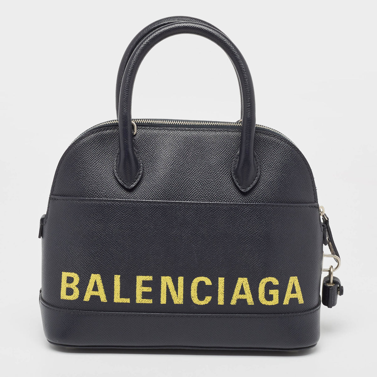 balenciaga Navy Blue Leather Small Ville Bag