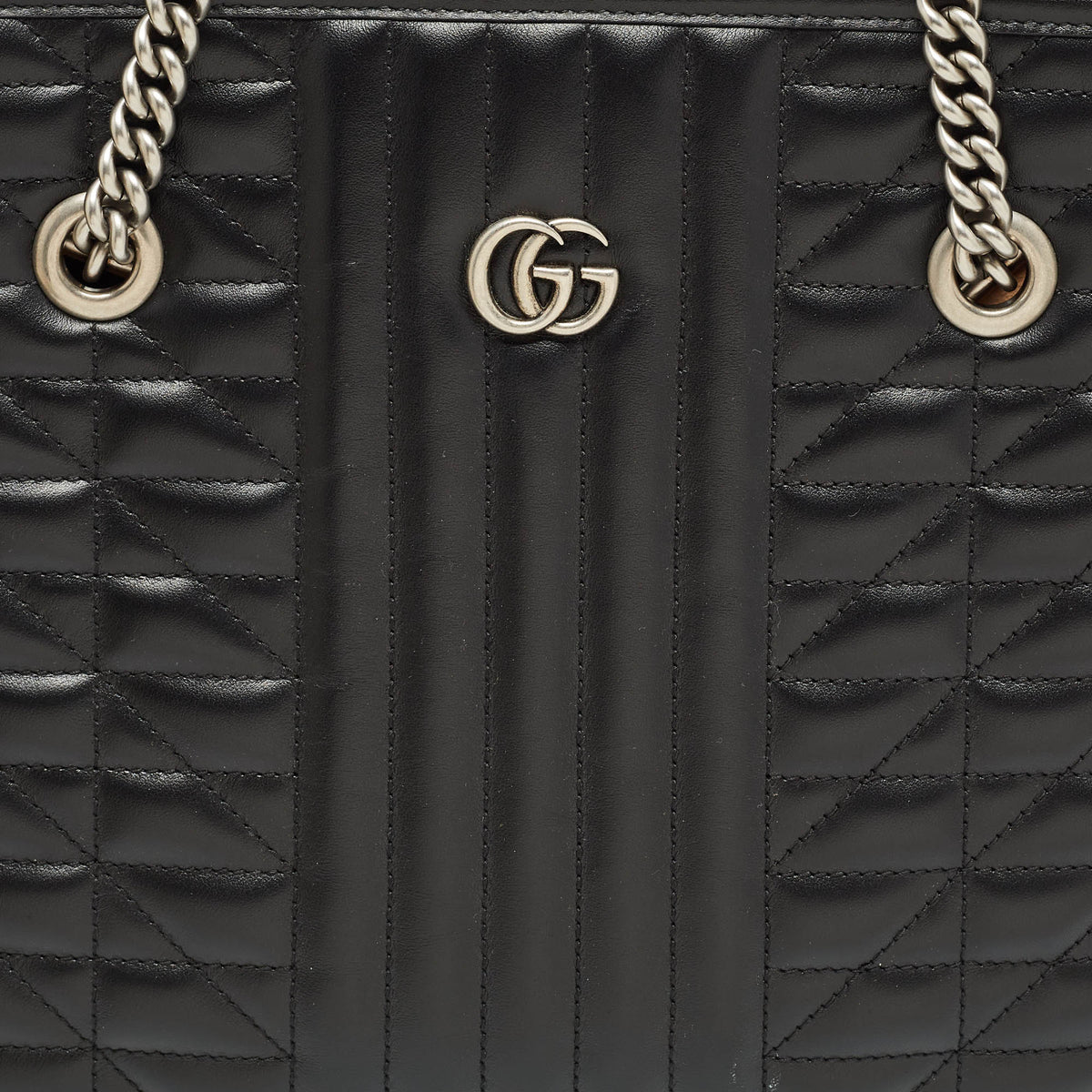 GUCCI Multi Matelasse Leather GG Marmont Chain Tote