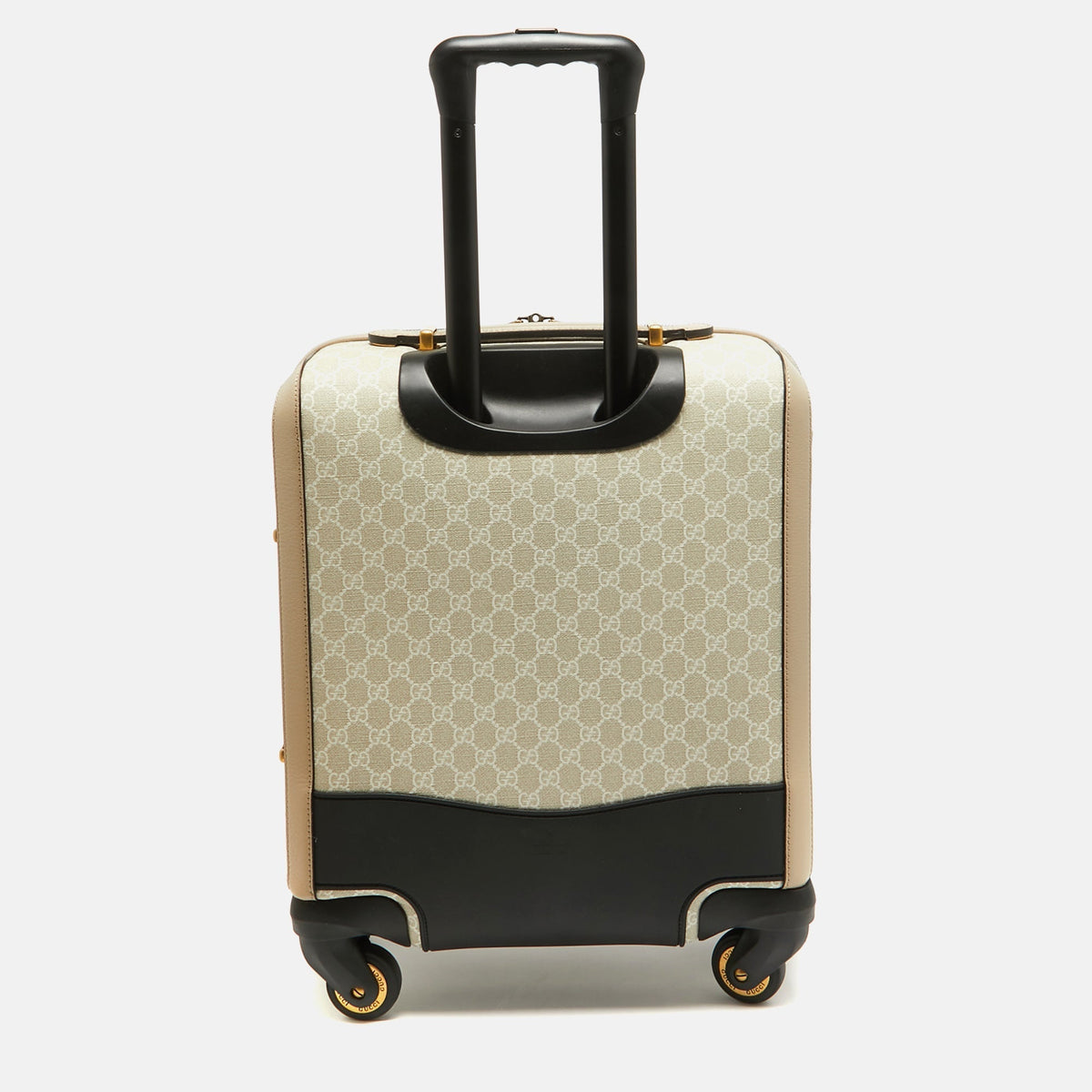 GUCCI Beige GG Supreme Canvas and Leather Small Savoy Cabin Trolley