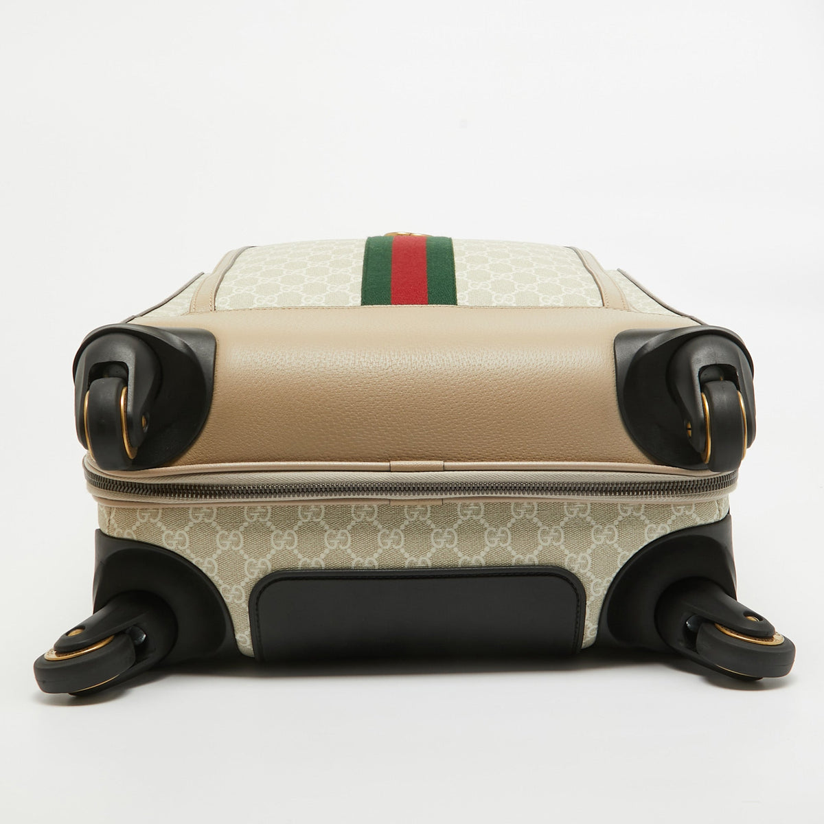 GUCCI Beige GG Supreme Canvas and Leather Small Savoy Cabin Trolley