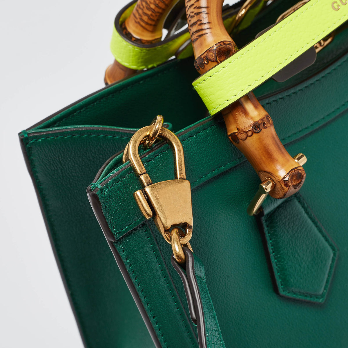 GUCCI Green Leather Small Diana Tote