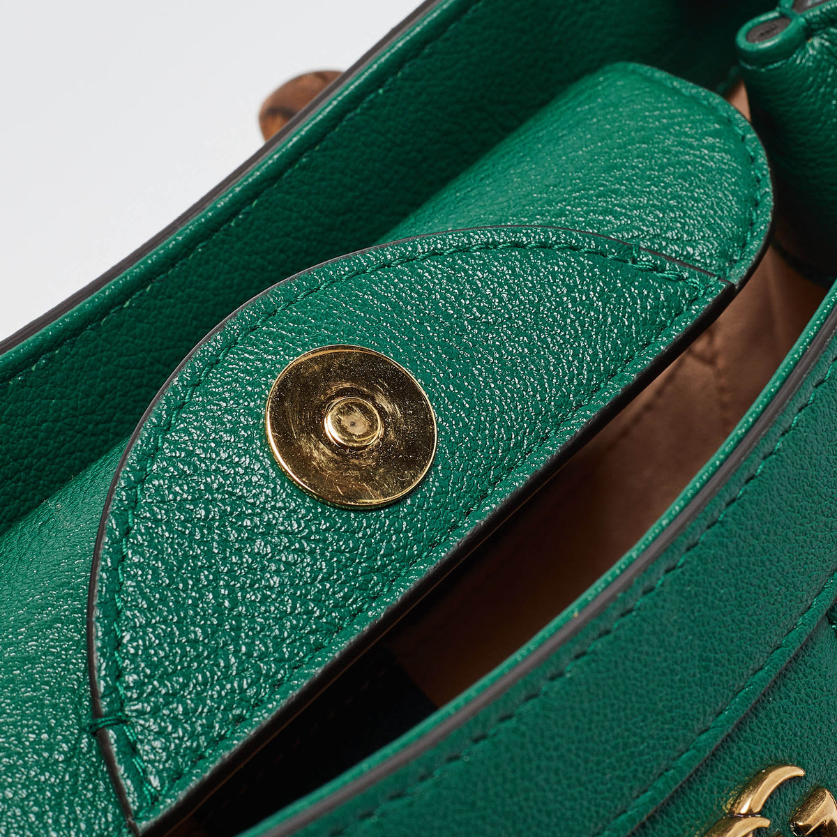 GUCCI Green Leather Small Diana Tote