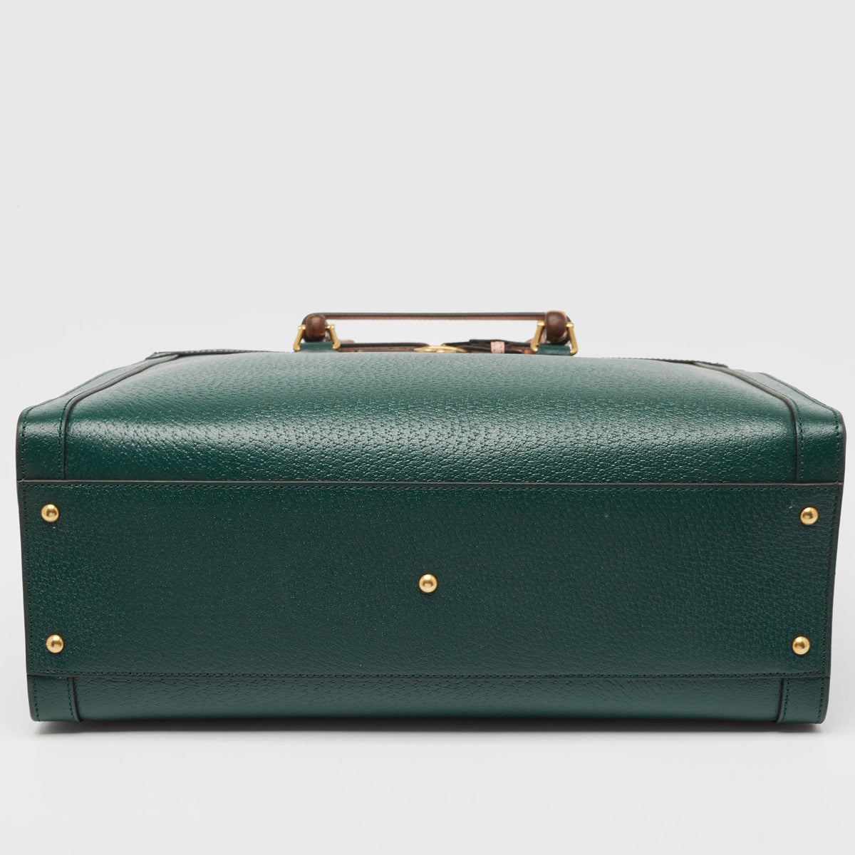 GUCCI Green Leather Bamboo Diana Tote