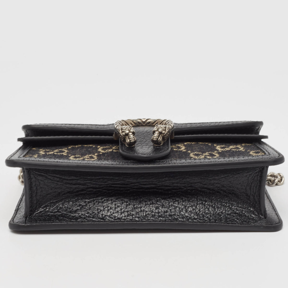 GUCCI Black/Beige GG Denim and Suede Super Mini Dionysus Shoulder Bag