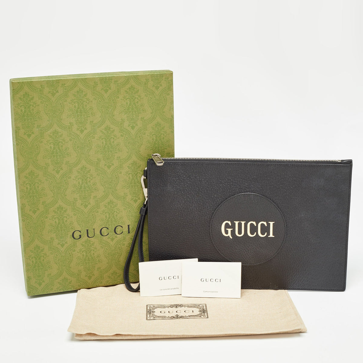 GUCCI Black Leather Off The Grid Clutch