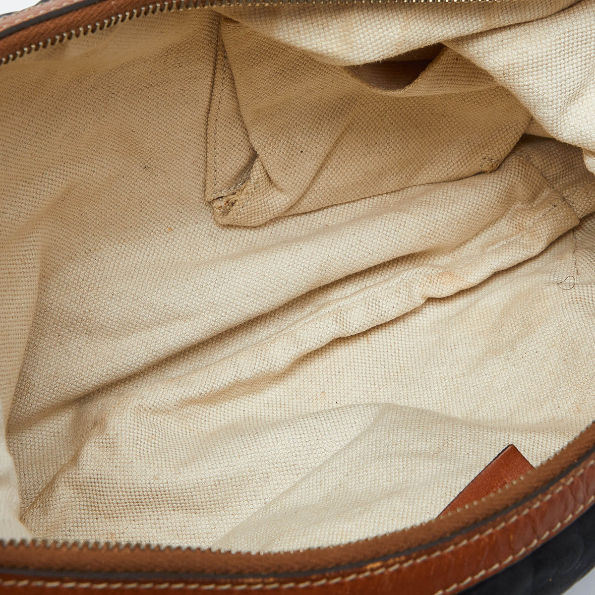 GUCCI Navy Blue/Tan GG Nylon and Leather Hobo