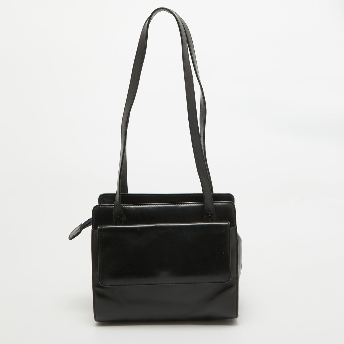GUCCI Black Glossy Leather GG Square Box Tote