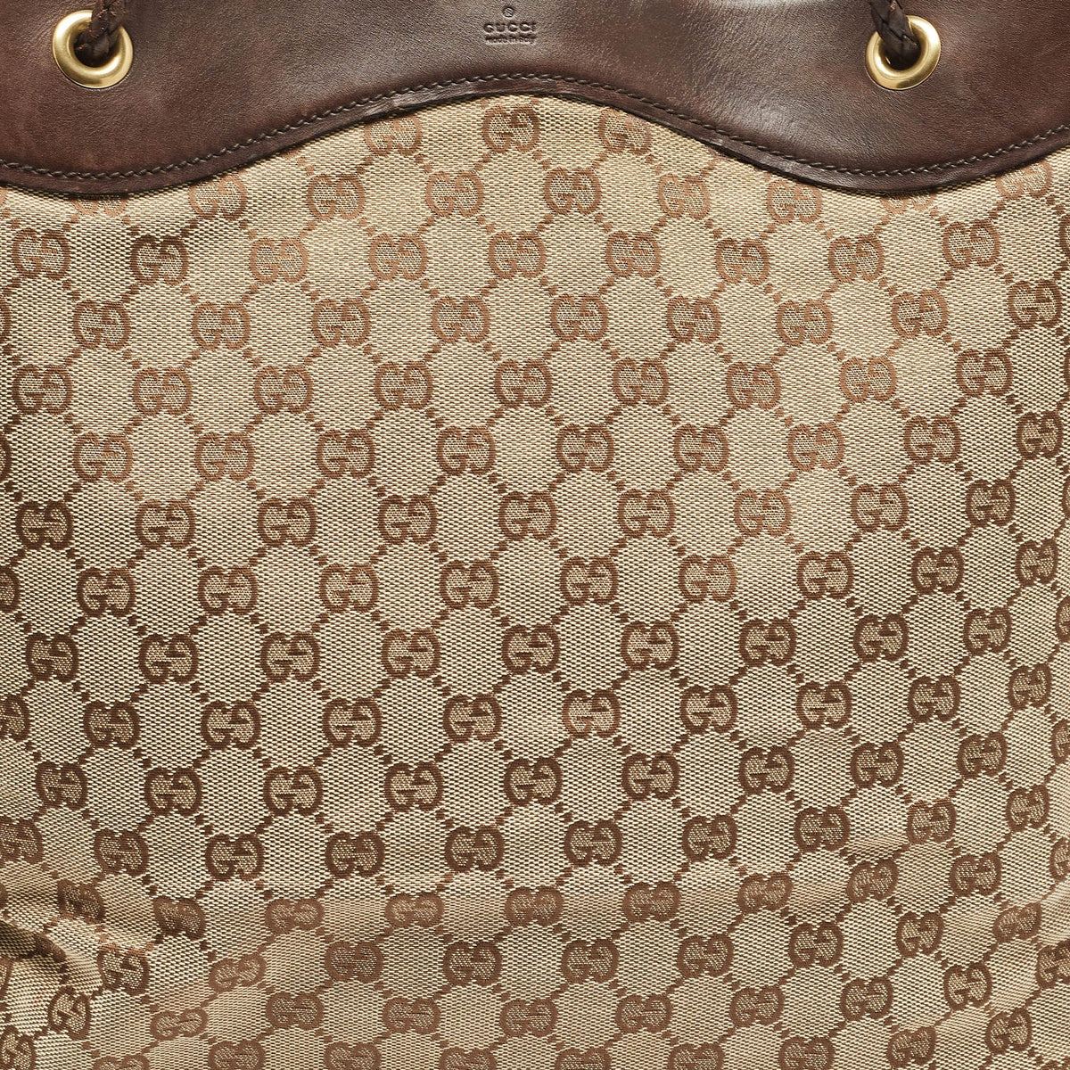 GUCCI Brown/Beige GG Canvas and Leather Gifford Tote