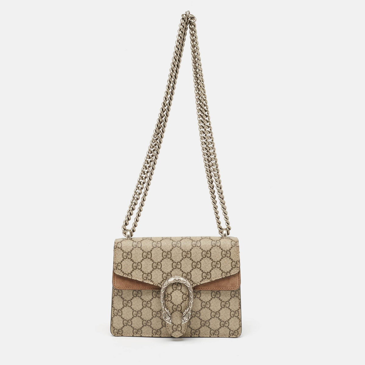 GUCCI Beige GG Supreme Canvas Mini Dionysus Shoulder Bag