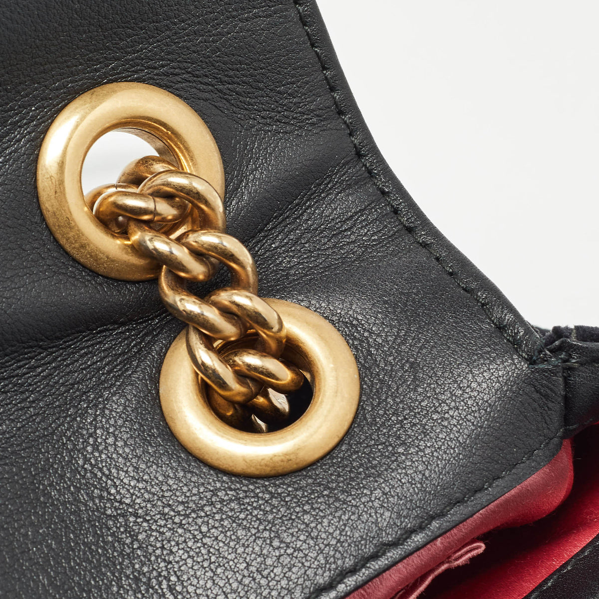 GUCCI Black Matelasse Velvet Mini GG Marmont Shoulder Bag
