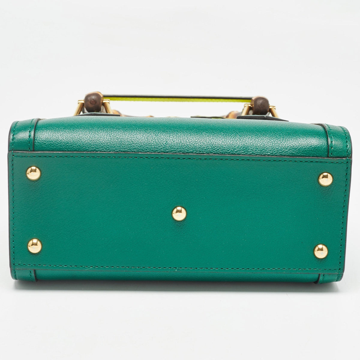 GUCCI Green Leather Mini Diana Tote