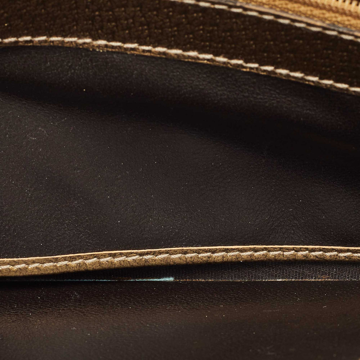GUCCI Gold/Beige GG Canvas and Leather Princy Continental Wallet