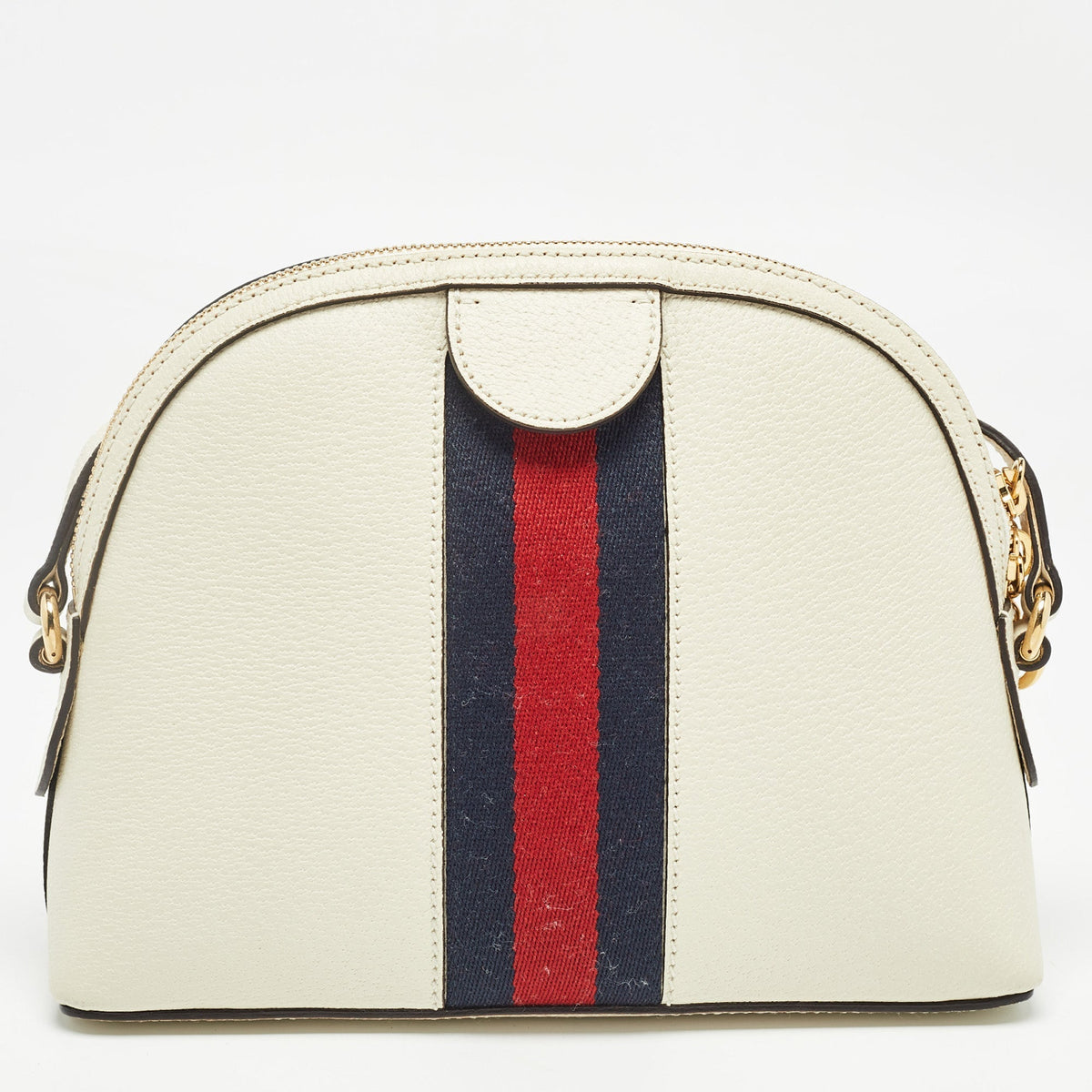 GUCCI Off White Leather Small Ophidia Crossbody Bag