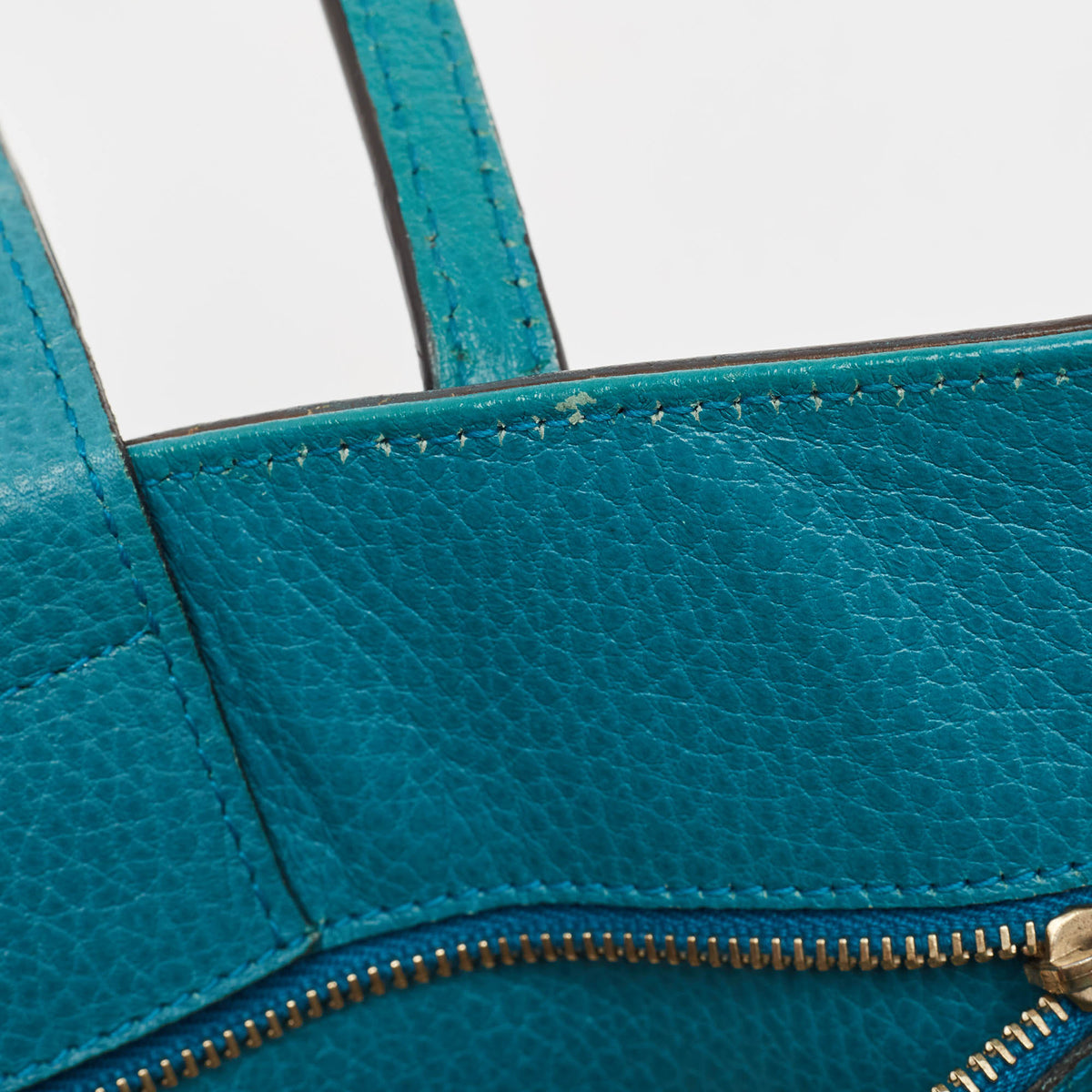 GUCCI Green Pebbled Leather Small Swing Tote