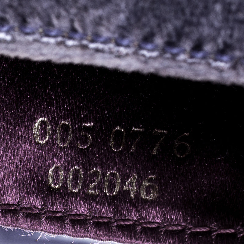 Gucci Purple Velvet Bamboo Top Handle Bag