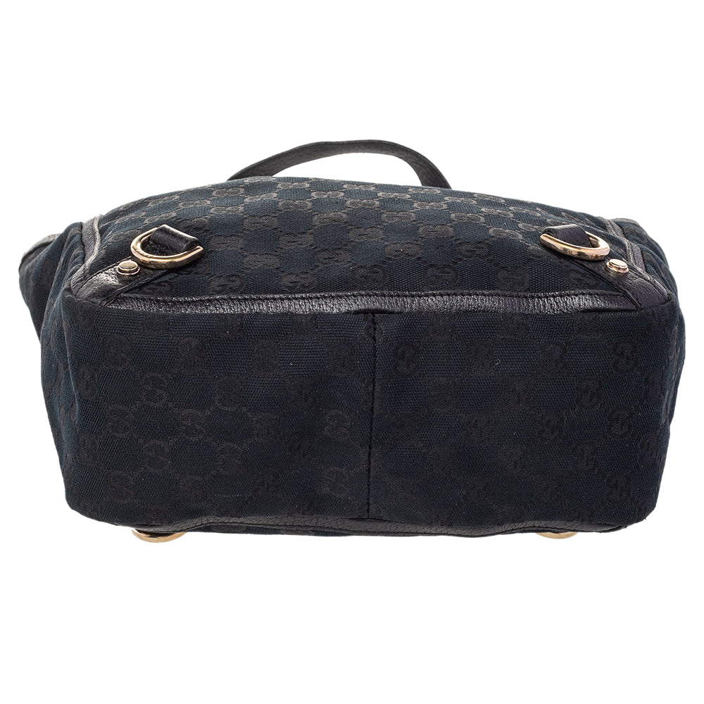 Gucci Black GG Canvas And Leather Small Abbey Tote