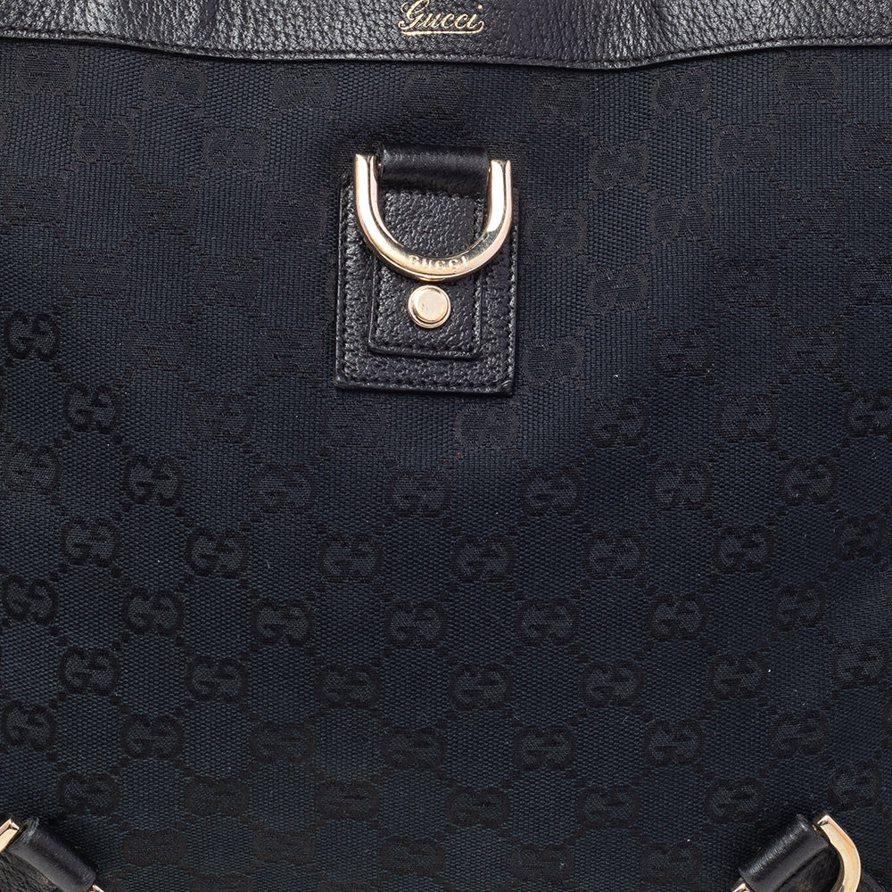 Gucci Black GG Canvas And Leather Small Abbey Tote